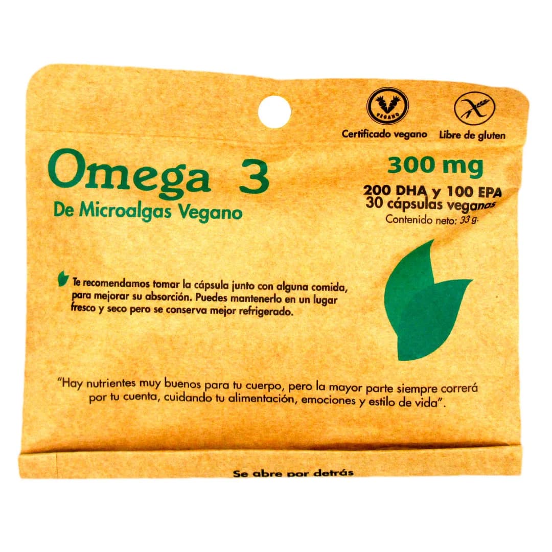 Omega 3 de microalgas Vegano Sin Gluten 30 Capsulas300 mg
