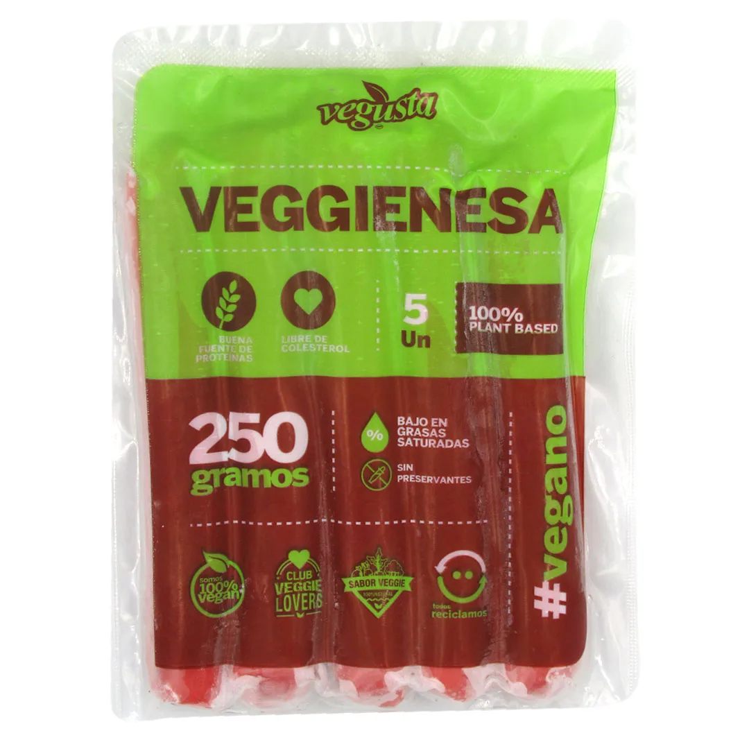Vienesas Veggie 5 un de 250 grs en total