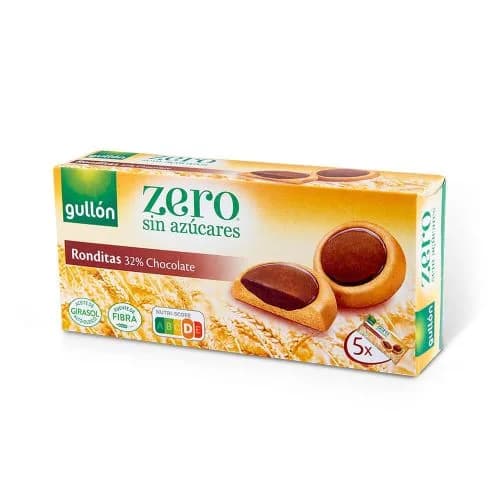 Pack 5 Galletas Ronditas de Chocolate Zero sin Azúcar Añadida