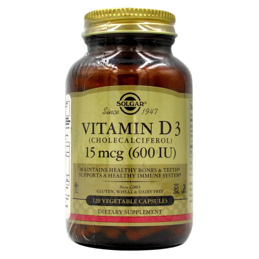 Vitamina D3 600 UI Sin Gluten 120 capsulas