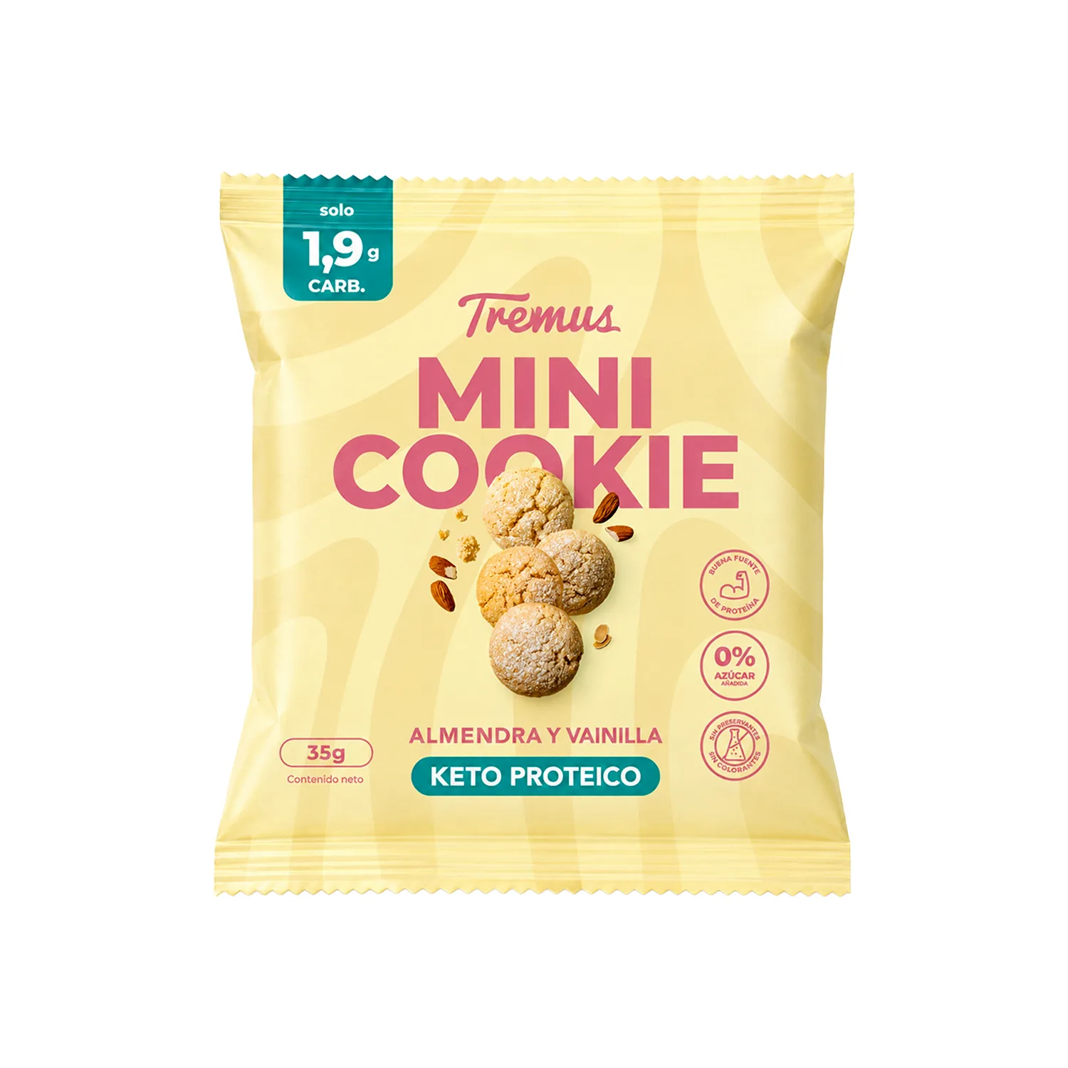 Mini Cookie Almendra y Vainilla, Keto Proteico, 35 g