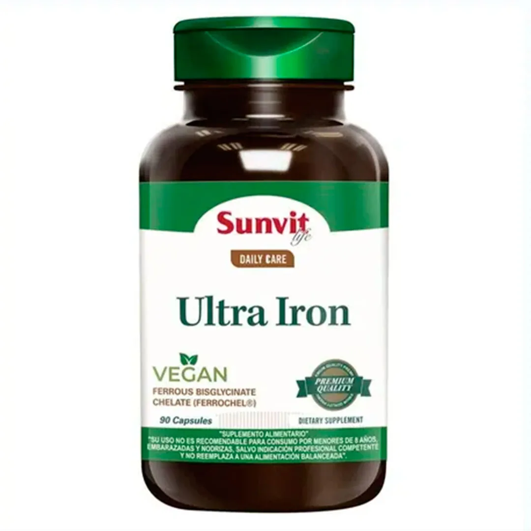 Ultra Iron Suplemento Hierro Vegano 90 Capsulas