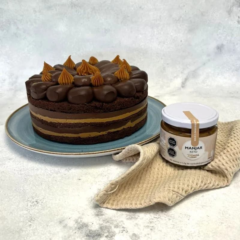 Torta Chocolate Manjar, sin Azúcar, Keto, 20 cm diámetro