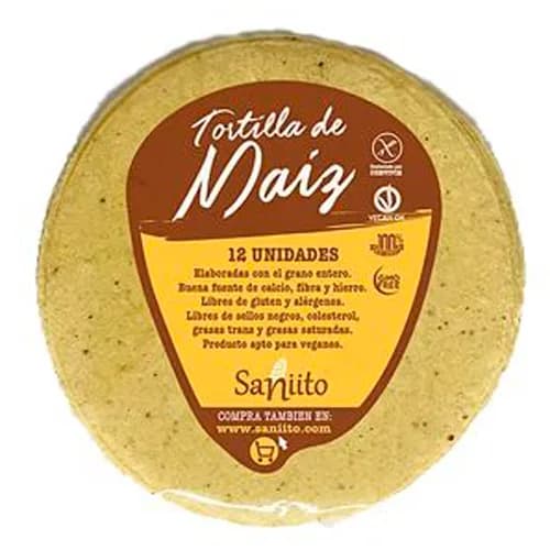 Tortillas de Maíz de 24 cm Libres de Gluten y Veganas 480 gr (12un)