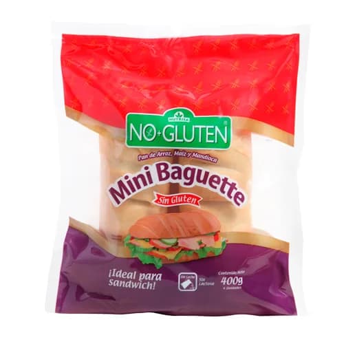 Mini Baguettes Masa Madre Sin Gluten Sin Lactosa 400 Grs