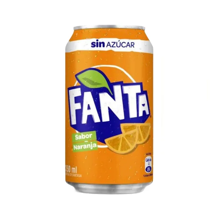 Fanta Zero, Sin Azúcar, Naranja, Lata 350 Ml.