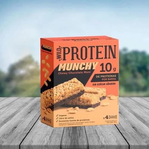 Barras Munchy Caja de 4 und. Sin Azúcar Añadida Chocolate Maní 120 gr