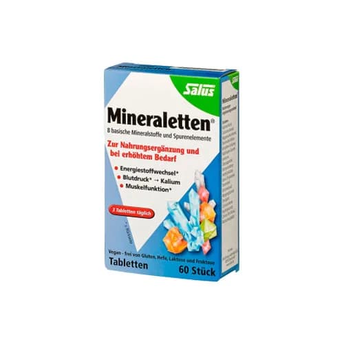 Mineraletten - 8 Minerales Básicos y Oligoelementos 60 tabletas