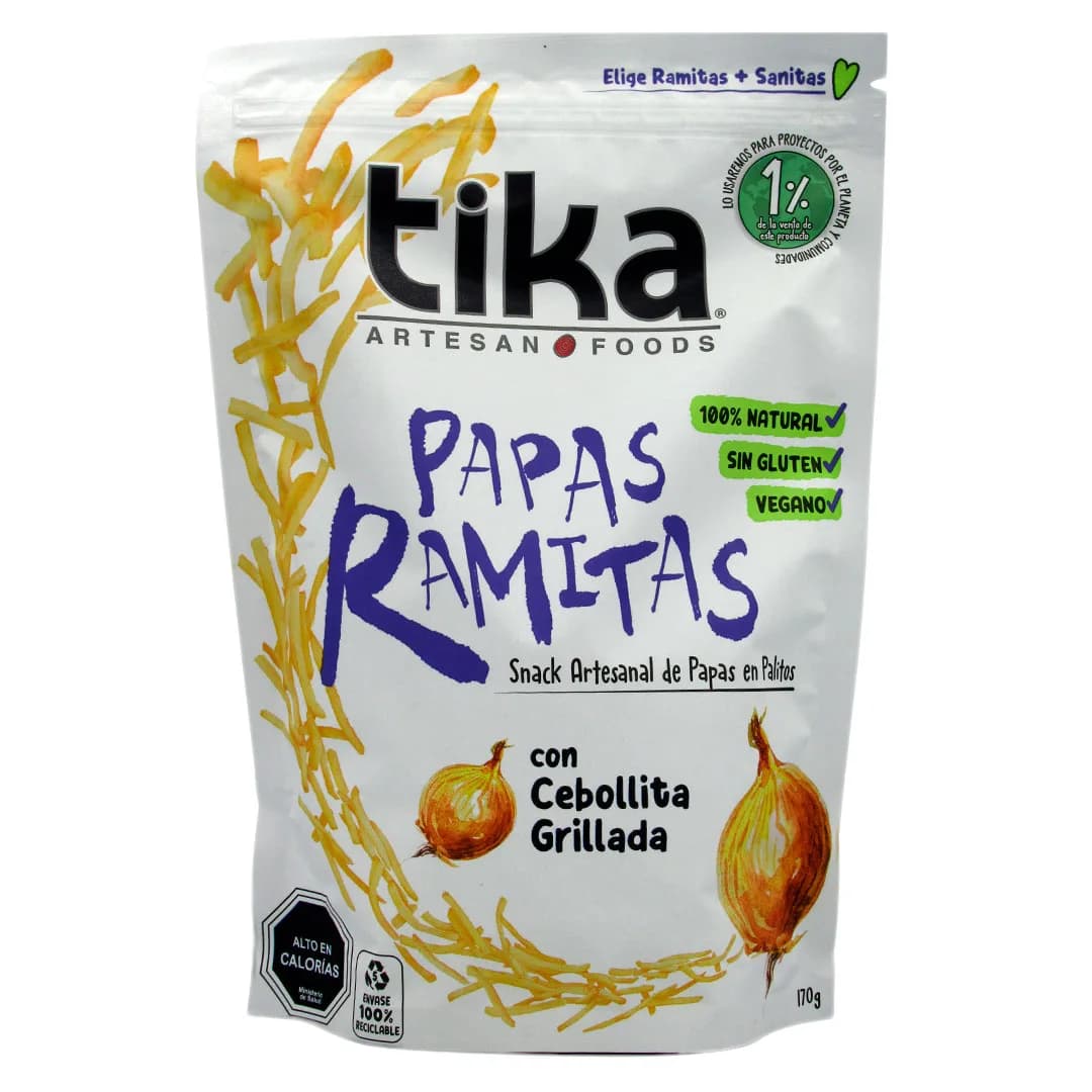 Papas Ramitas Con Cebolla Grillada Sin Gluten Vegana 100% Natural 170 Grs