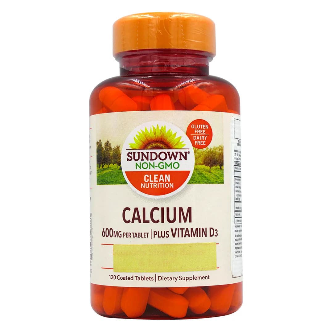 Calcio 600 mg Plus con Vitamina D3 Sin gluten 120 Tabletas