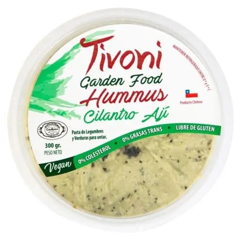 Hummus Cilantro Aji libre de gluten 300 Grs