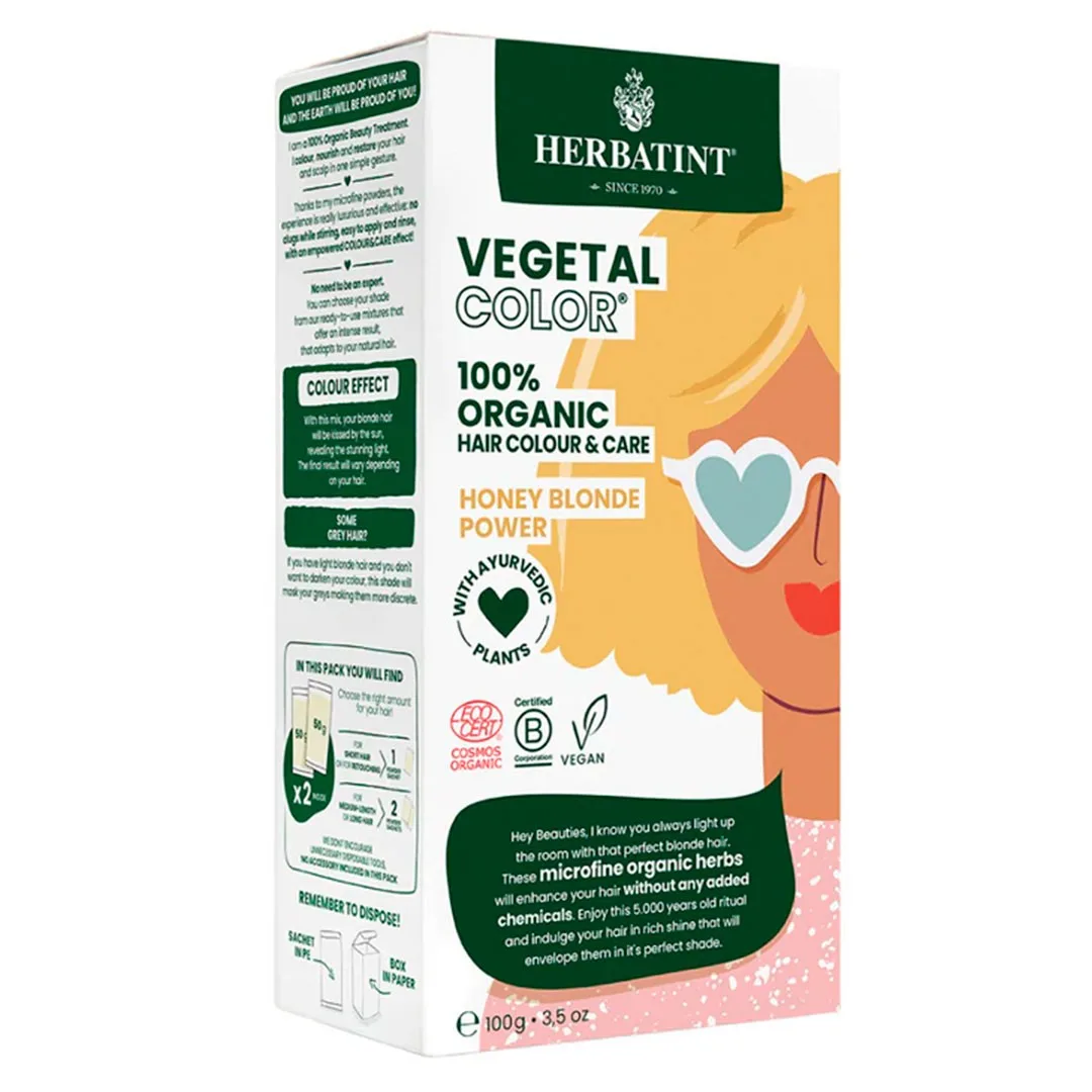Tinte en Polvo Orgánico 100 % Vegetal Honey Blonde Vegano 100 g