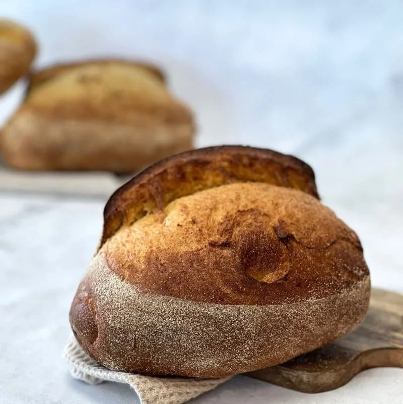 Hogaza Masa Madre Albahaca y Ajo Negro Confitado. Vegano. 450 gr.