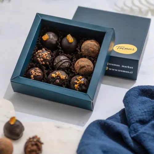Trufas Artesanales Keto y Veganas, Mix de Sabores sin Azúcar, 9 un