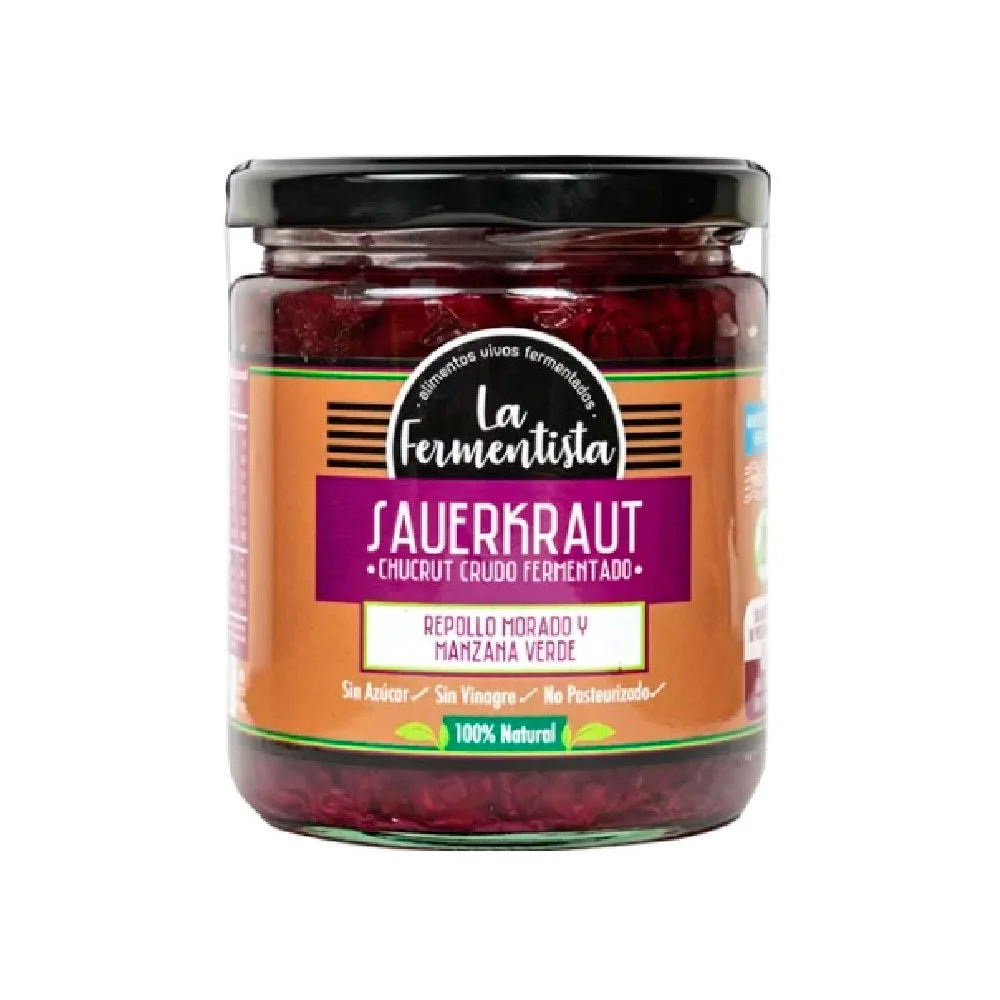 Sauerkraut Repollo Morado y Manzana Verde Clásico Púrpura 400g