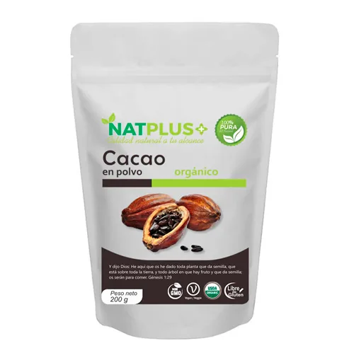 Cacao en Polvo OrgánicoLibre de Glúten 200 Grs