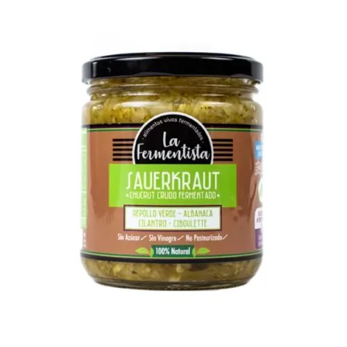 Sauerkraut Repollo Verde Albahaca Cilantro Ciboulette Verdes Vivos 400gr