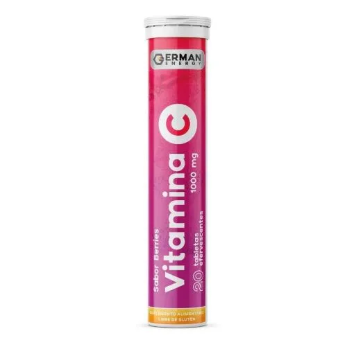 Vitamina C 1000 mg Sabor Berries Sin Gluten 20 Tabletas Esfervescentes
