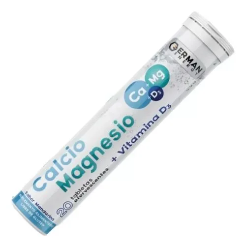 Calcio + Magnesio + D3 Sabor Mandarina Sin Gluten 20 Tabletas Efervescentes
