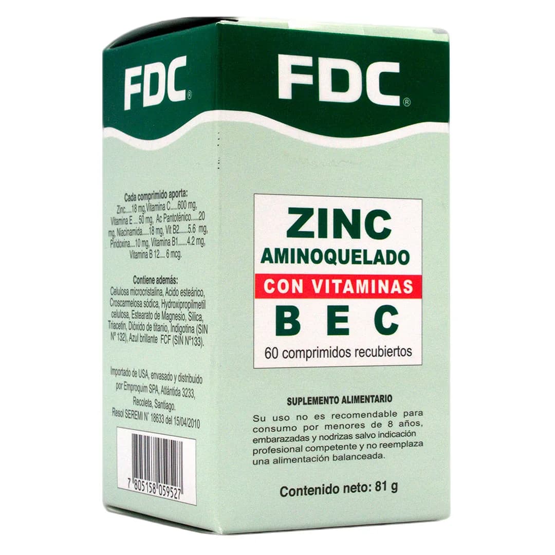 Zinc Aminoquelado con Vitaminas 60 comprimidos