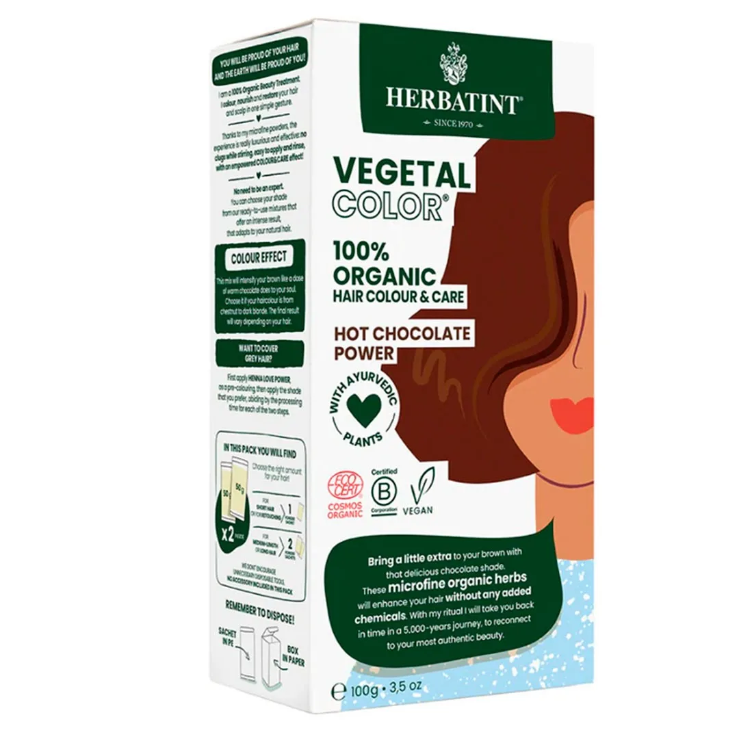 Tinte en Polvo Orgánico 100 % Vegetal Hot Chocolate Vegano 100 g