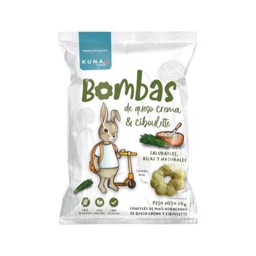 Bombas de Queso Crema & Ciboulette Libre de gluten 100% Natural 20gr