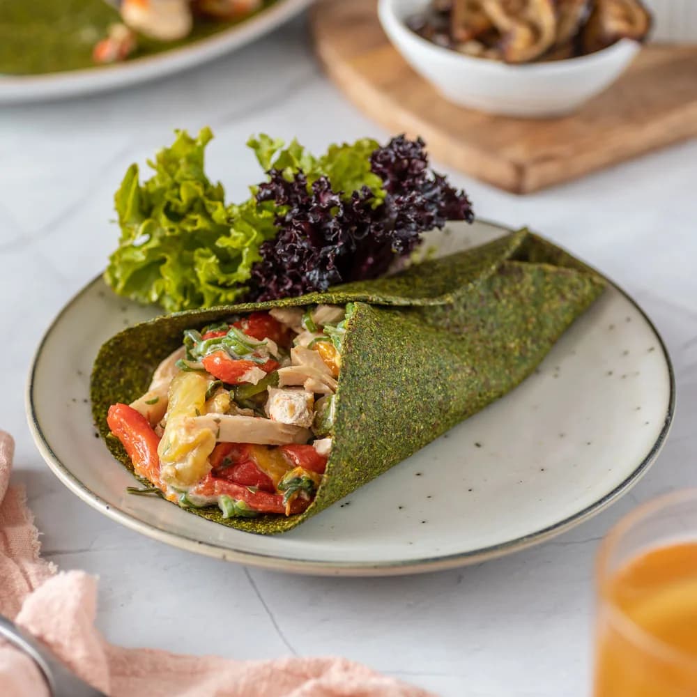 Tortillas de Espinaca Keto y Veganas 8 unidades de 30 grs c/u