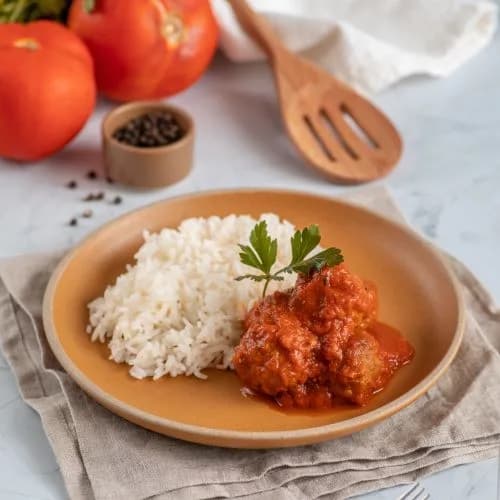 Albóndigas de Vacuno al Pomodoro con Arroz, 380 g