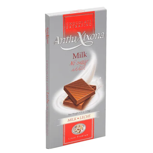 Barra de Chocolate con Leche 30% cacao sin Azúcar y sin gluten 125 grs
