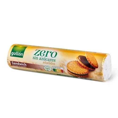 Galletas Sandwich 37% Crema de Chocolate Zero sin Azúcar Añadida 250 grs