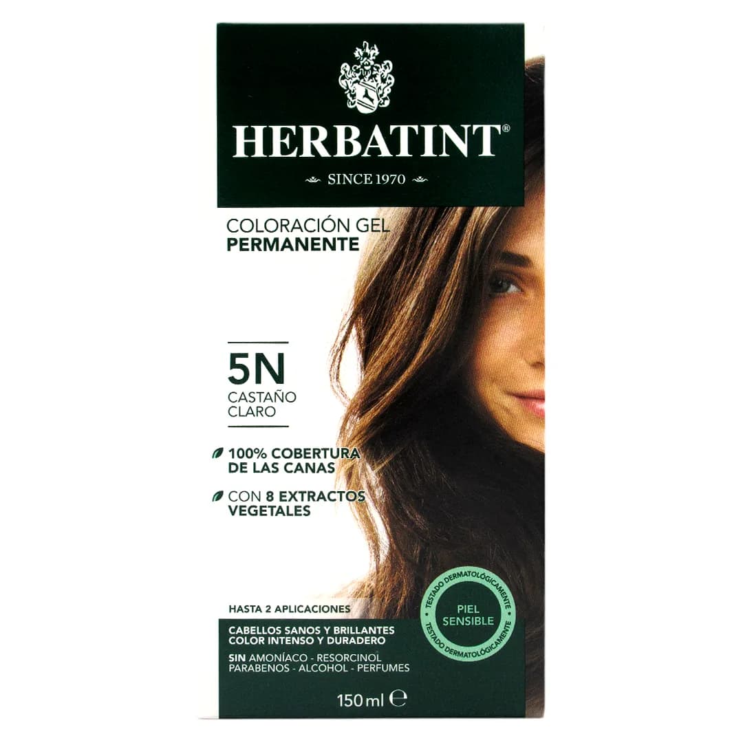 Tinte Gel Vegetal 5N Cabello Castaño Claro sin amoniaco150 ml