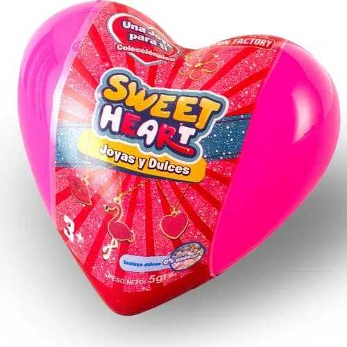 Dulce y Juguete Corazon con Joyas sin Azúcar 5 gr