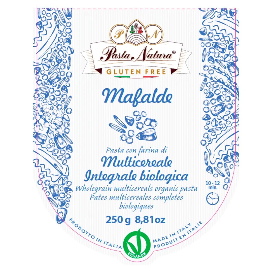Mafalde Corta Multicereal Integral Orgánica Sin Gluten Vegana 250 gr