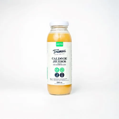Caldo de Huesos de Pollo con Melena de León, Keto, 250 ml