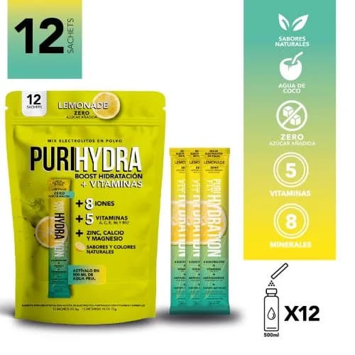 Mix de Electrolitos en Polvo Zero Azúcar Sabor Limonada 12x6gr 72gr