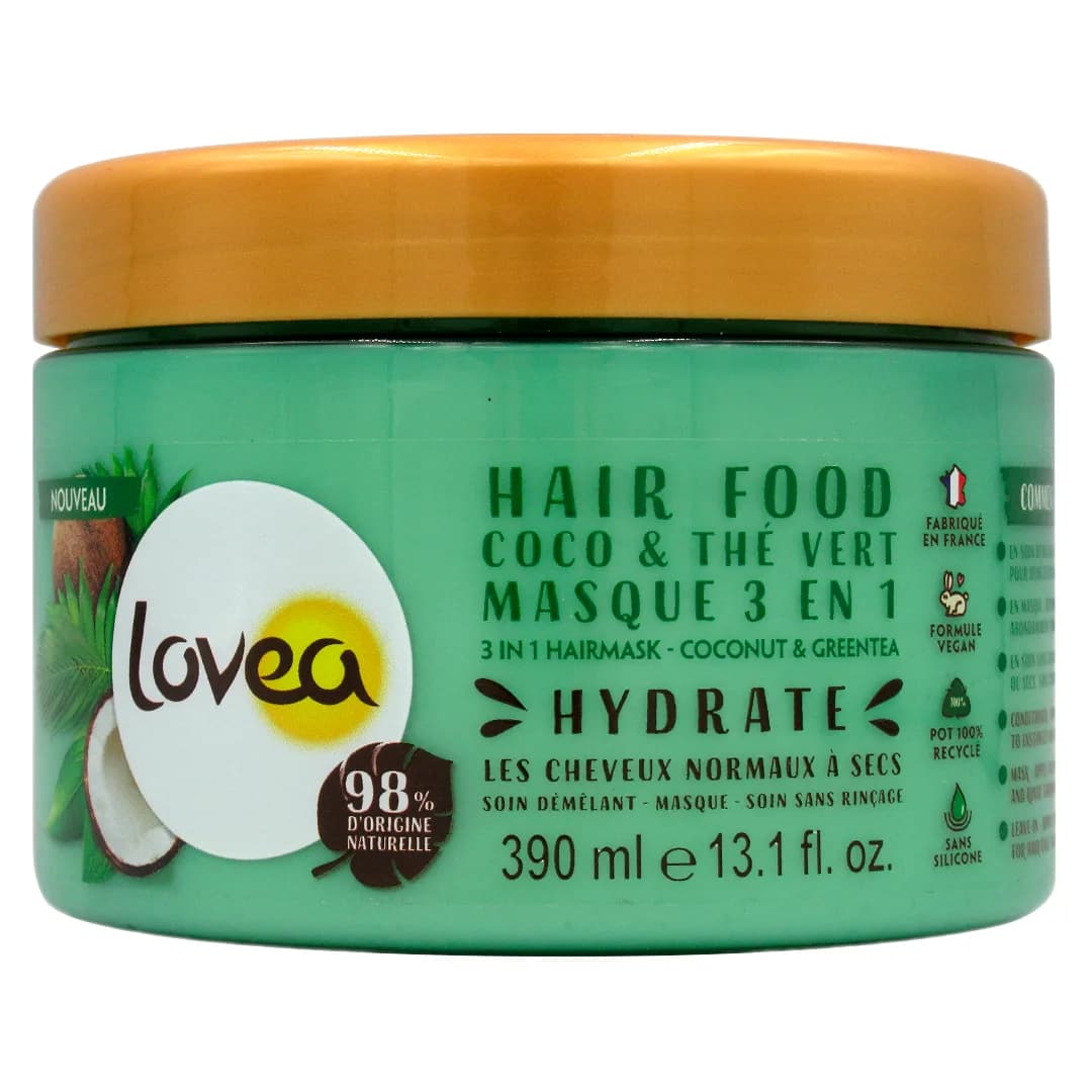 Crema de Masaje para el Pelo Coco y Té Verde Todo tipo de cabello Sin Silicona 390ml