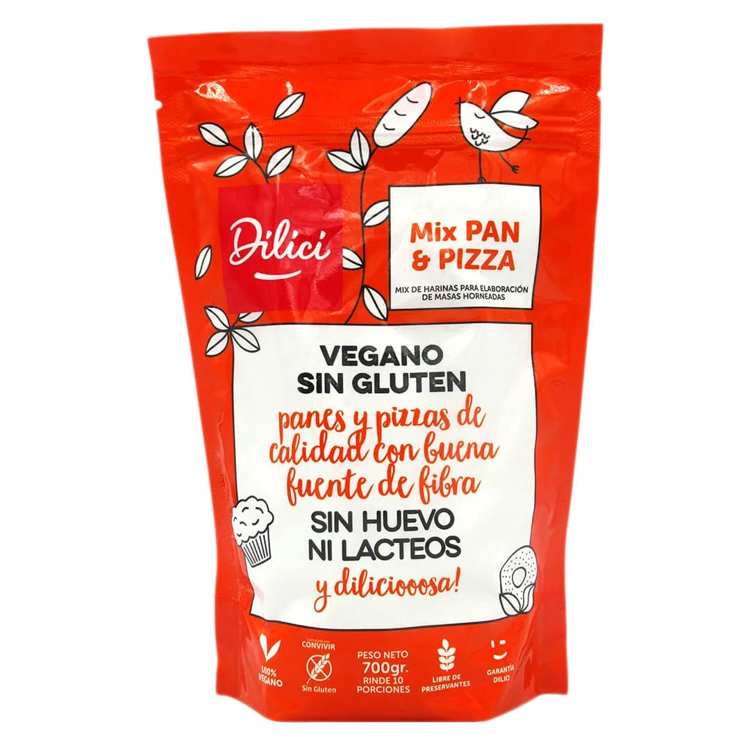 Mix de Pan & Pizza Vegana y Sin Gluten700 grs