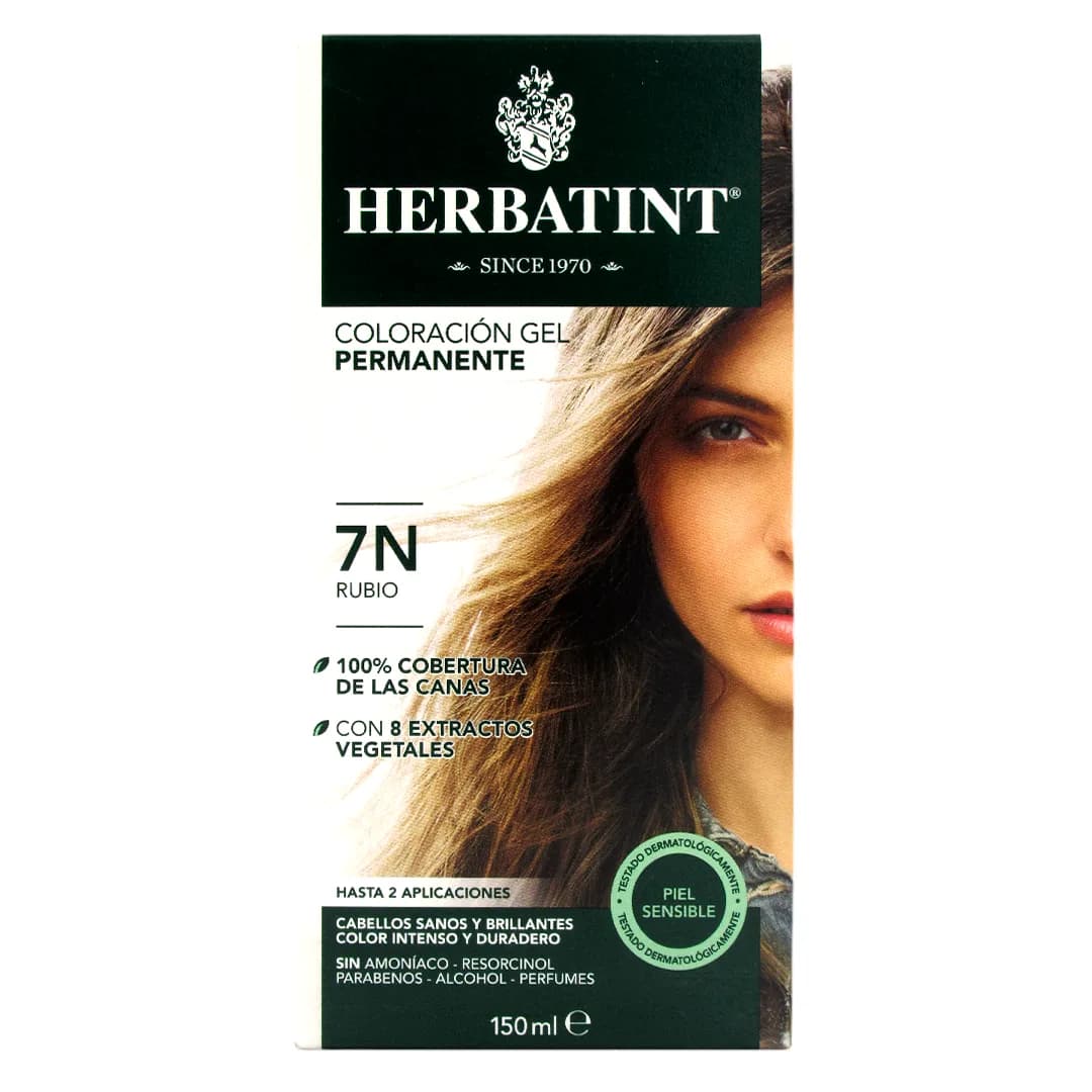 Tinte Gel Vegetal 7N Cabello Rubio sin amoniaco150 ml