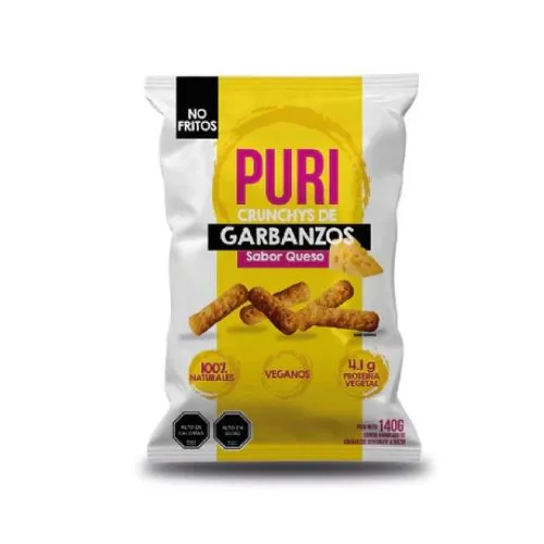 Crunchys de Garbanzo Libre de Gluten Sabor Queso 25Gr.