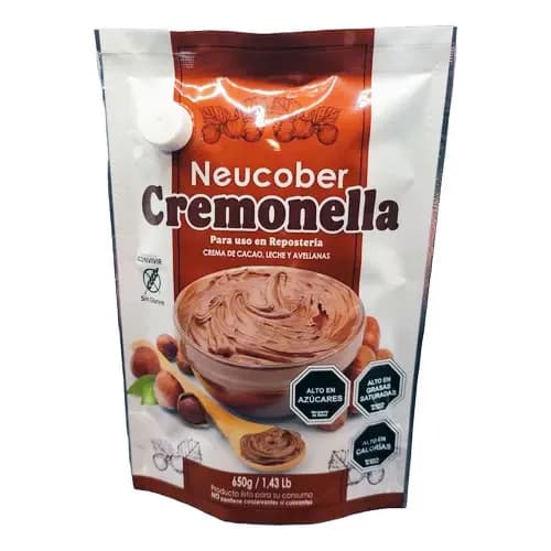 Cremonella crema de cacao y avellanas Sin Azúcar Vegano 650 Grs.