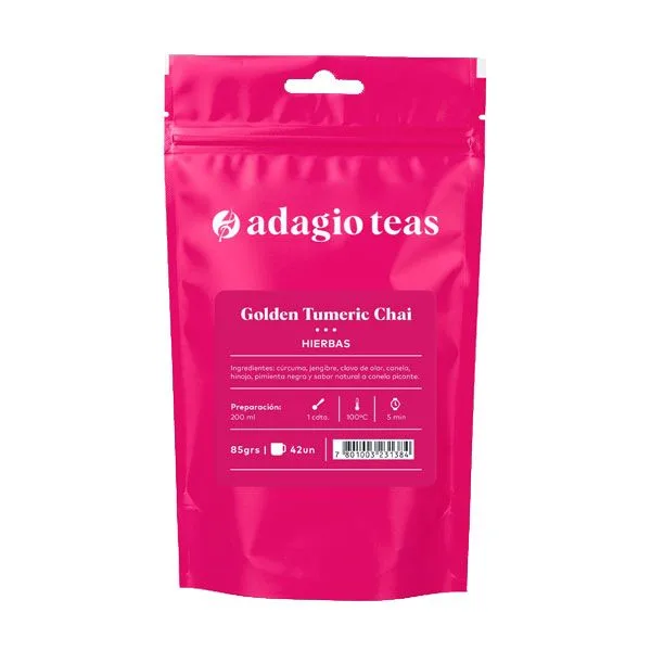 Té Hierbas Golden Turmeric Chai libre de cafeina 85 grs rinde 42 un