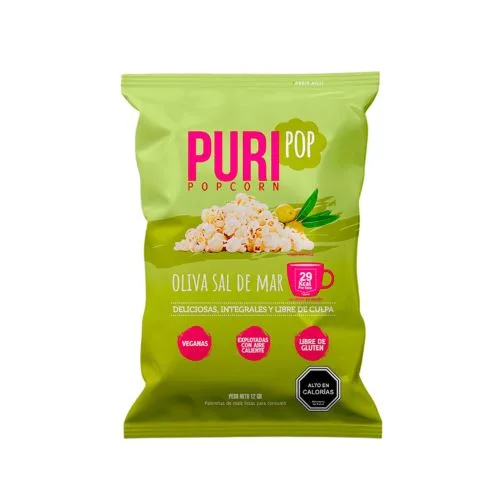 Popcorn Libre de Gluten Sabor Oliva Sal de Mar 12Gr.