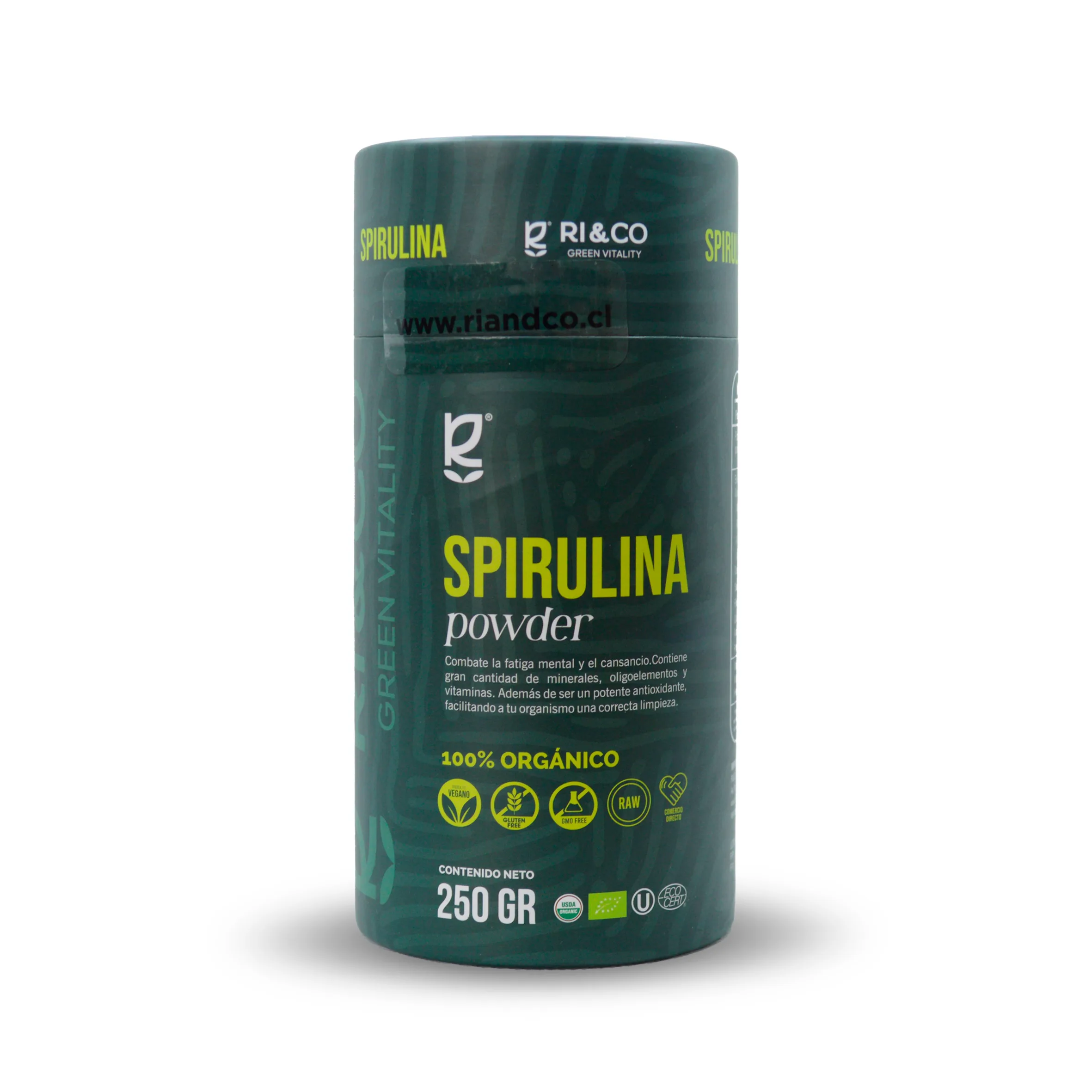 Spirulina 100% Oganico en polvo 250 grs