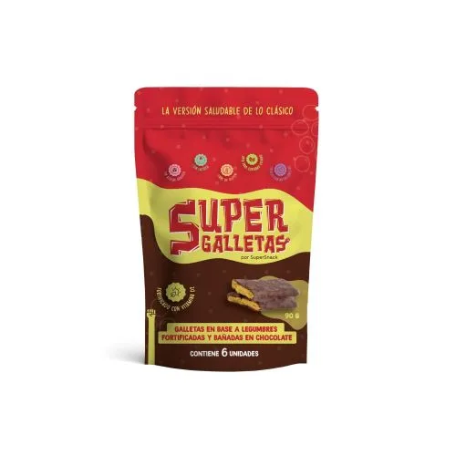 Doypack Super Galletas de Legumbres Lactosa Free Gluten Free Baño Chocolate 160 gr