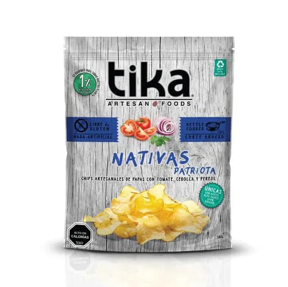 Chips de Papas con Tomate Cebolla y Perejil Nativas Patriota 180 grs