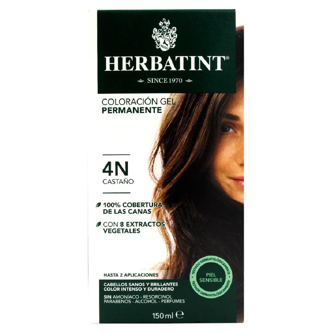 Tinte Gel Vegetal 4N Cabello Castaño sin amoniaco150 ml
