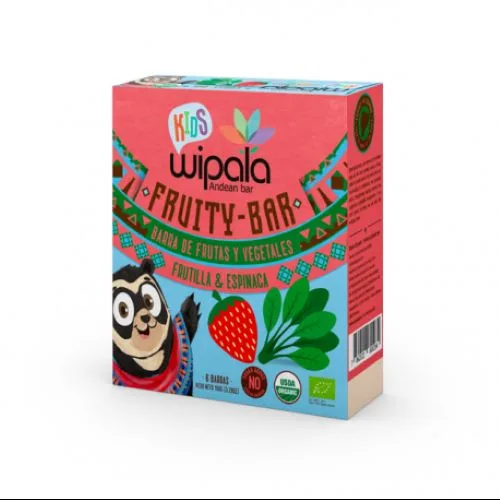 Caja 6 barra de fruta y vegetal frutilla quinoa espinaca de 25 gramos