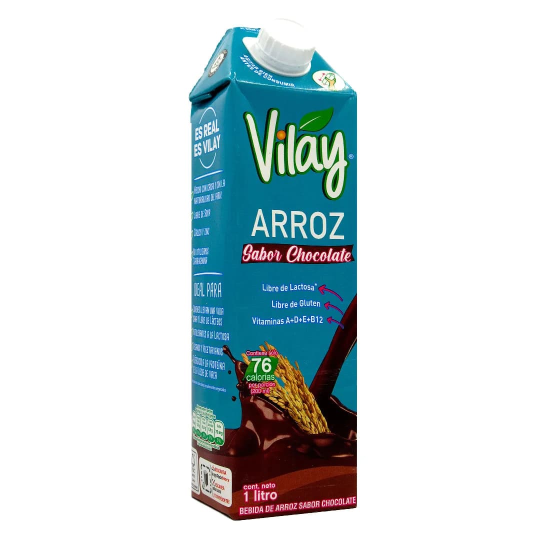 Bebida Vegetal de Arroz Sin Gluten Sin Soya Sabor Chocolate 1 LT