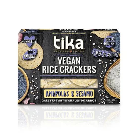 Galletas Veganas de Arroz Amapolas y Sésamo 100 grs