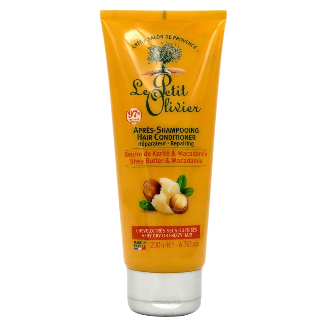 Acondicionador Cabello Rizado o Seco Manteca De Karité y Macadamia 200 ml Le Petit Olivier